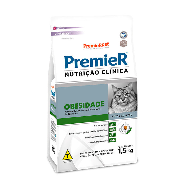 Ração Premier Nutrição Clínica Obesidade para Gatos Adultos - 1,5 kg