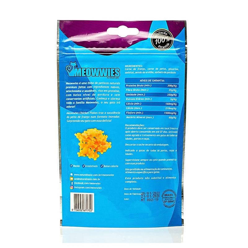 Snack Meowwies Chicken Flake para Gatos 80g