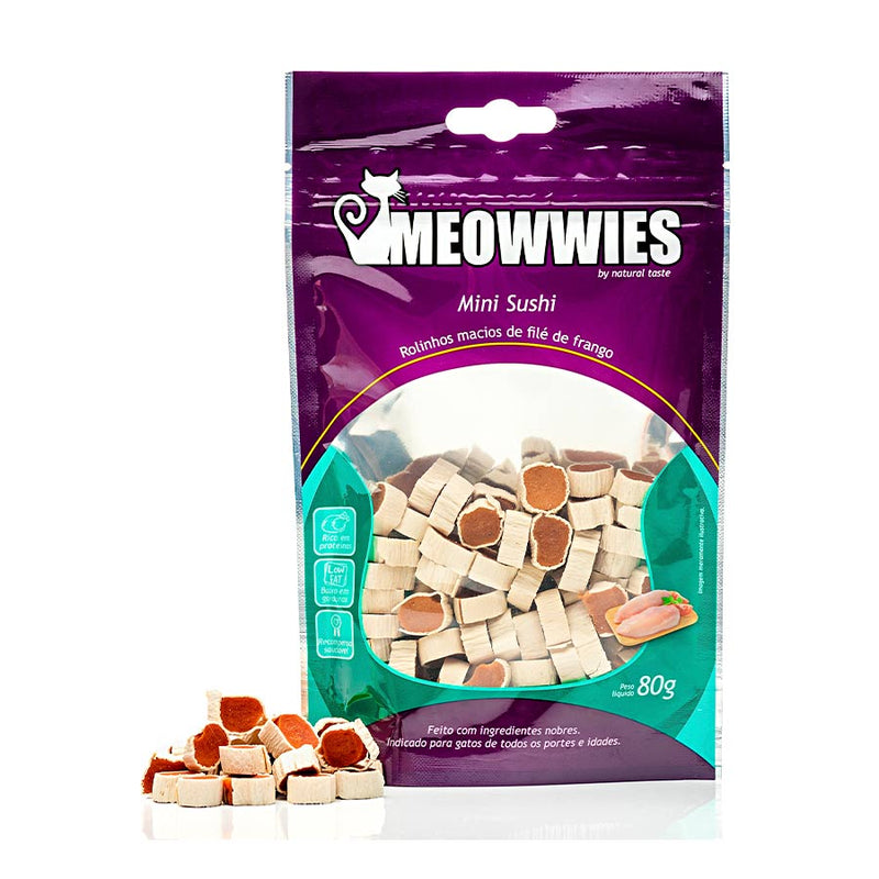 Snack Meowwies Mini Sushi para Gatos 80g