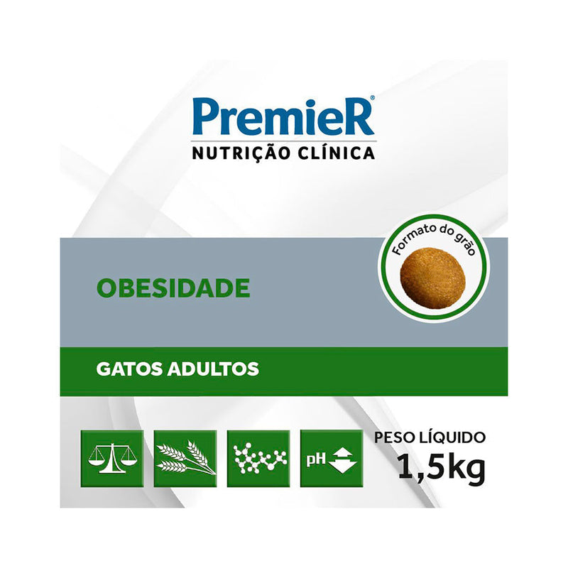 Ração Premier Nutrição Clínica Obesidade para Gatos Adultos - 1,5 kg