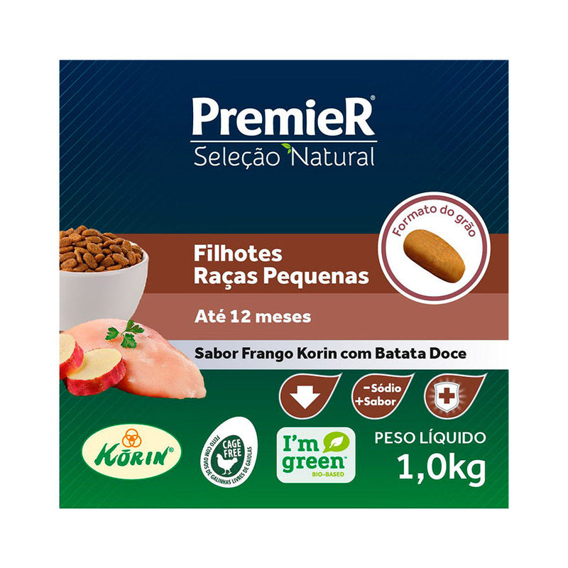 Ração Seleção Natural Premier para Cães Filhotes Raças Pequenas sabor Frango com Batata Doce