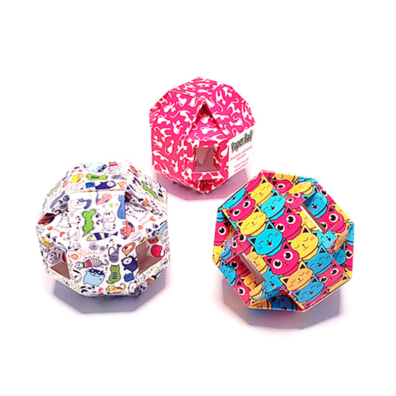 Brinquedo e Porta Petisco Pet Games Paper Balls para Gatos 3 unidades