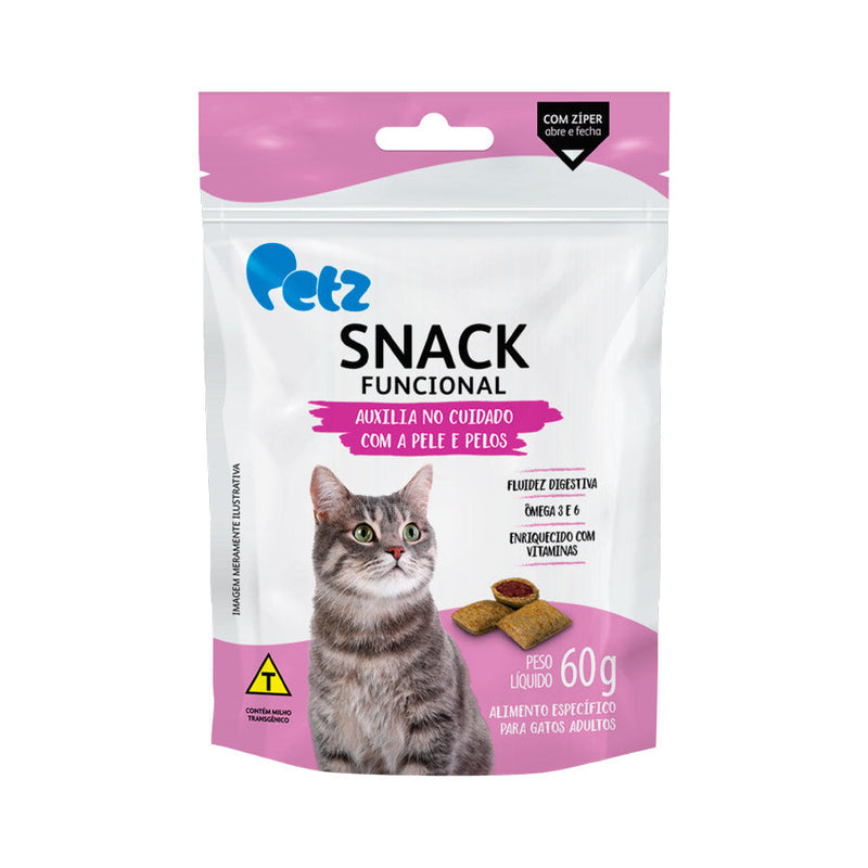 Snack Petz Funcional Cuidado com a Pele e Pelos para Gatos Adultos - 60g