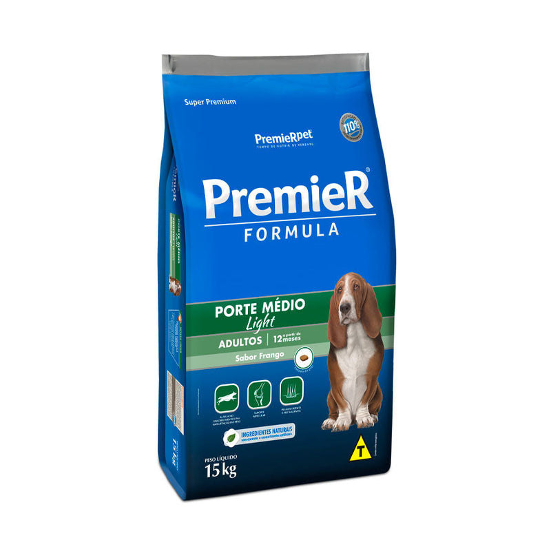 Ração Premier Fórmula Light para Cães Adultos Sabor Frango - 15kg