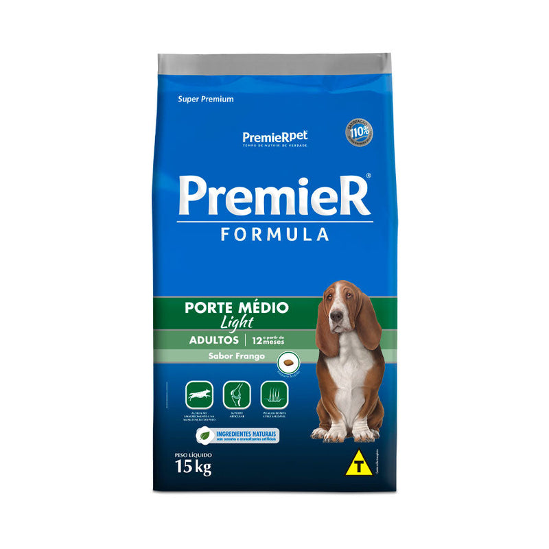 Ração Premier Fórmula Light para Cães Adultos Sabor Frango - 15kg