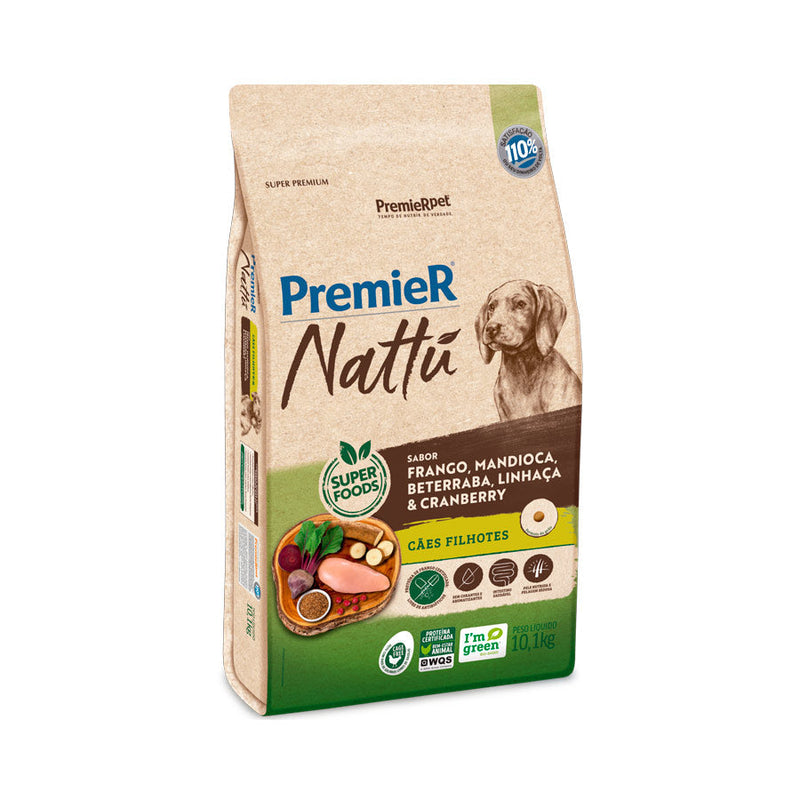 Ração Premier Nattu para Cães Filhotes Sabor Mandioca