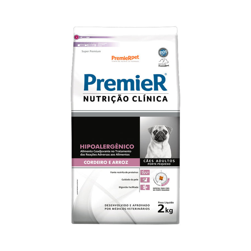 Ração Premier Nutrição Clínica Hipoalergênico para Cães de Pequeno Porte Cordeiro e Arroz