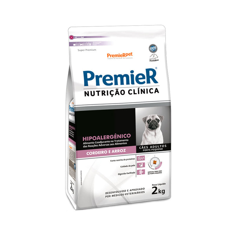 Ração Premier Nutrição Clínica Hipoalergênico para Cães de Pequeno Porte Cordeiro e Arroz