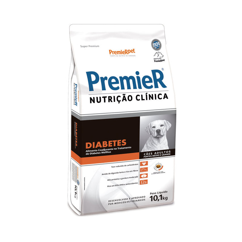 Ração Premier Diabetes para Cães Raças Médio e Grande 10,1kg