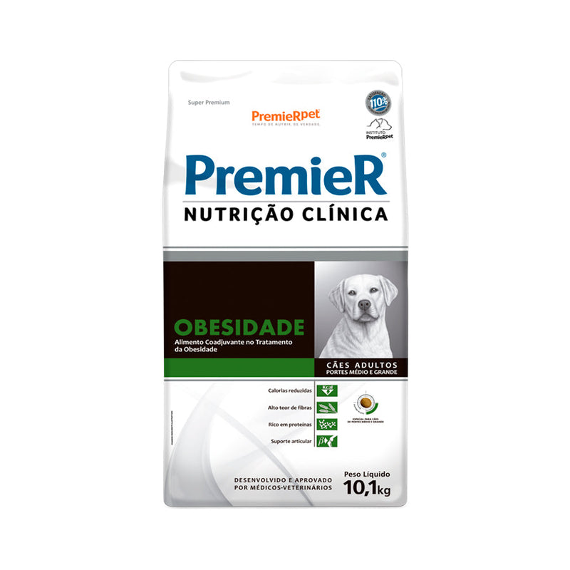 Ração Premier Nutrição Clínica Obesidade para Cães Adultos Raças Médias e Grandes 10,1kg