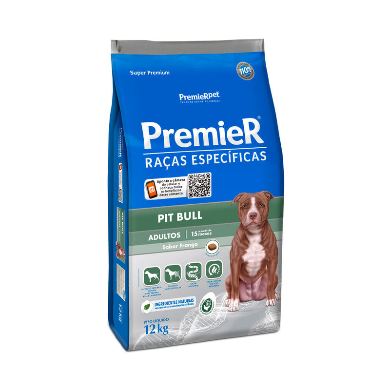 Ração Premier Raças Específicas Pitbull para Cães Adultos - 12kg