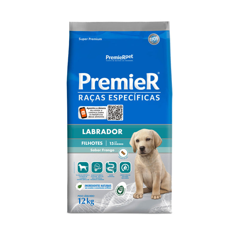 Ração Premier Raças Específicas Labrador para Cães Filhotes - 12kg