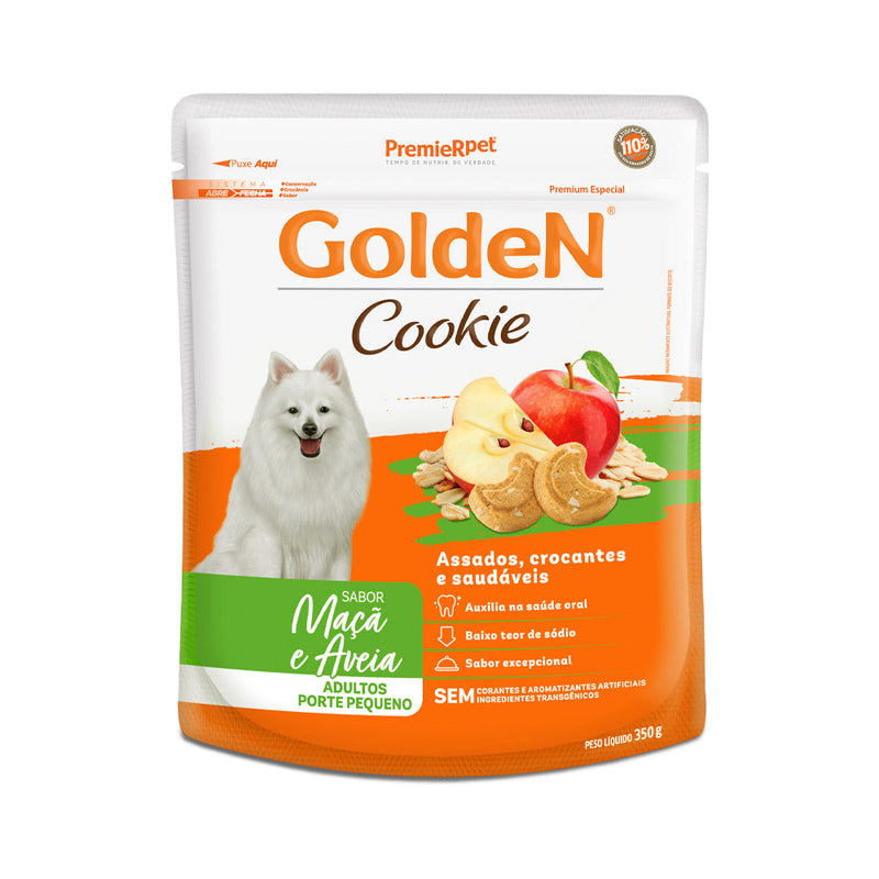 Biscoito Golden Cookie para Cães Adultos de Porte Pequeno Sabor Maçã e Aveia 350g