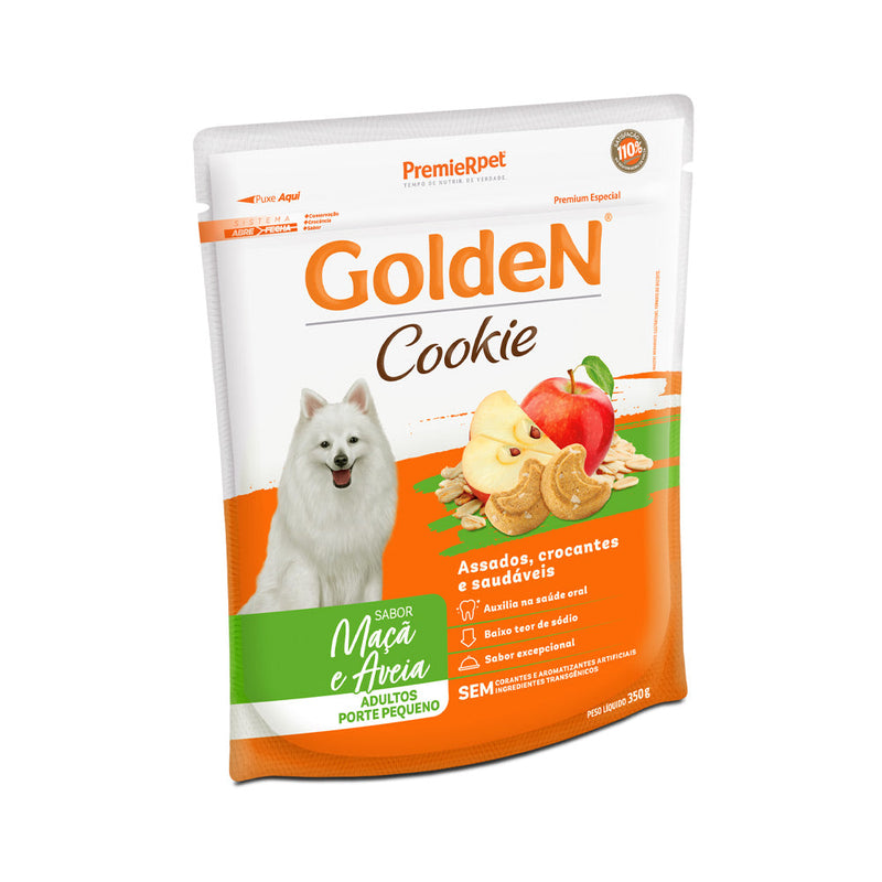 Biscoito Golden Cookie para Cães Adultos de Porte Pequeno Sabor Maçã e Aveia 350g