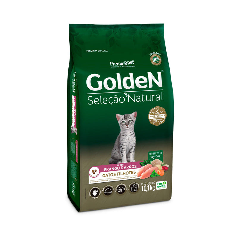 Ração Golden Seleção Natural para Gatos Filhotes Sabor Frango e Arroz