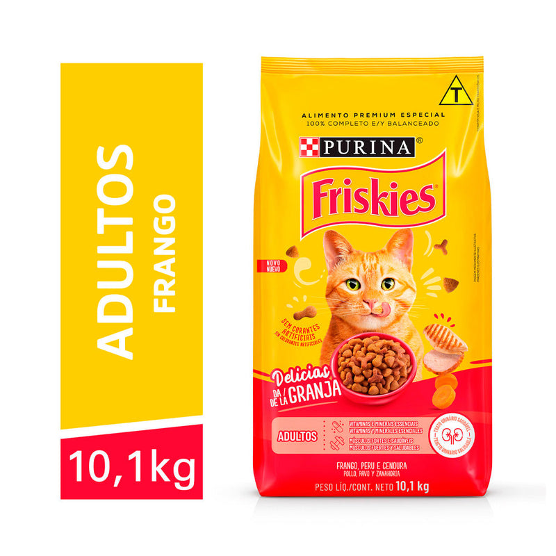 Purina Ração Friskies Delícias Da Fazenda Para Gatos Adultos Sabor Frango - 10kg