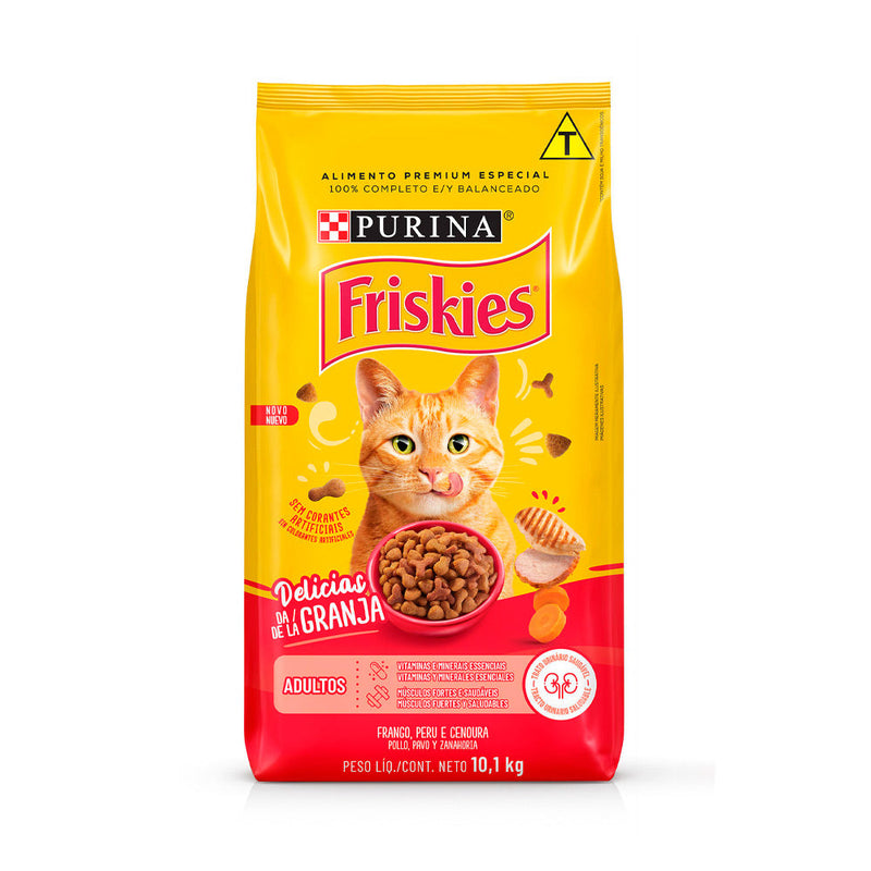 Purina Ração Friskies Delícias Da Fazenda Para Gatos Adultos Sabor Frango - 10kg