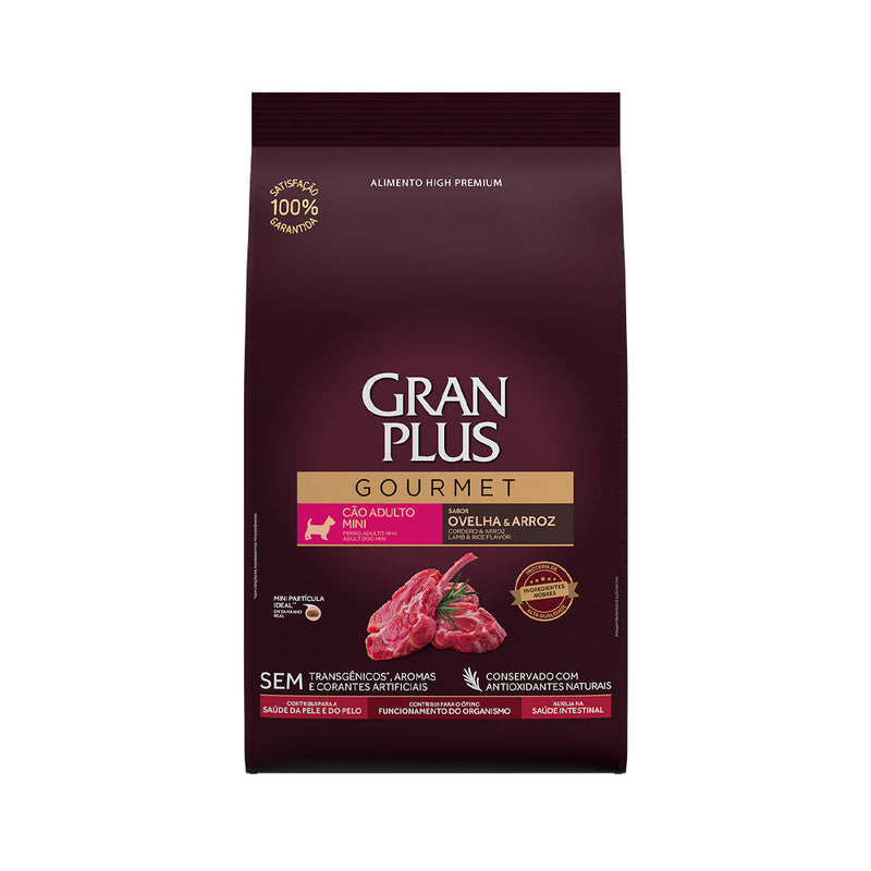 Ração GranPlus Gourmet para Cães Adultos de Porte Mini Sabor Ovelha e Arroz