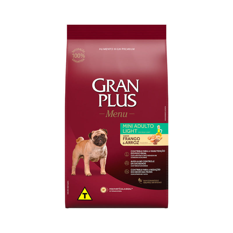 Ração GranPlus Menu Light Para Cães Adultos de Porte Mini Sabor Frango e Arroz