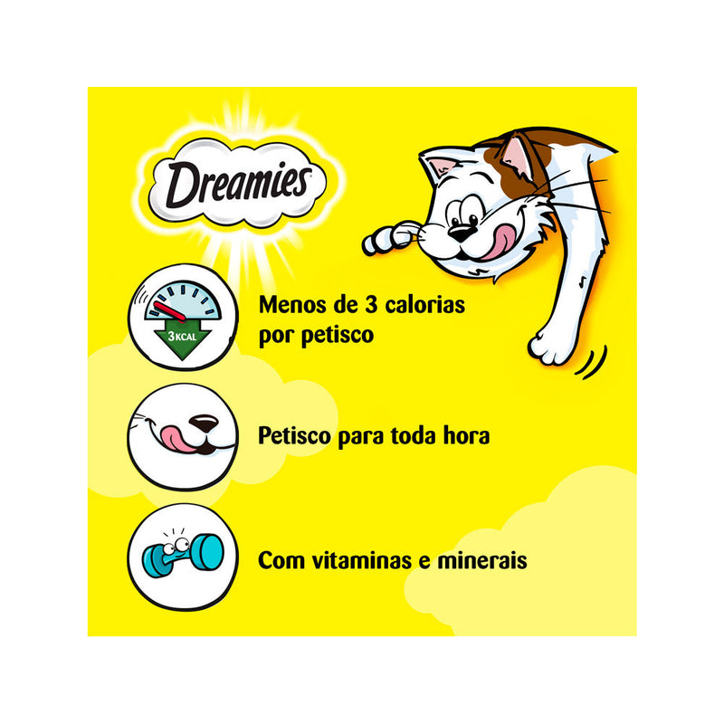 Petisco Dreamies Sabor Salmão Irresistível para Gatos Adultos 2 Unidades