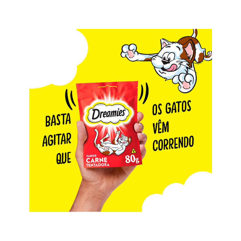 Petisco Dreamies Sabor Carne Tentadora para Gatos Adultos