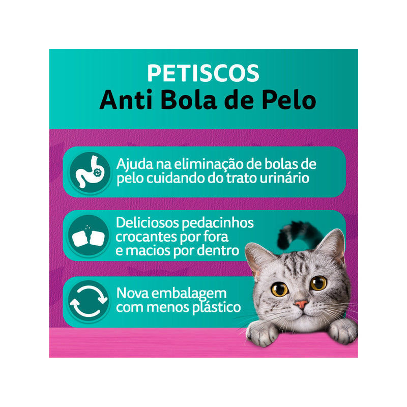 Petisco Whiskas Temptations Anti Bola de Pelo para Gatos Adultos