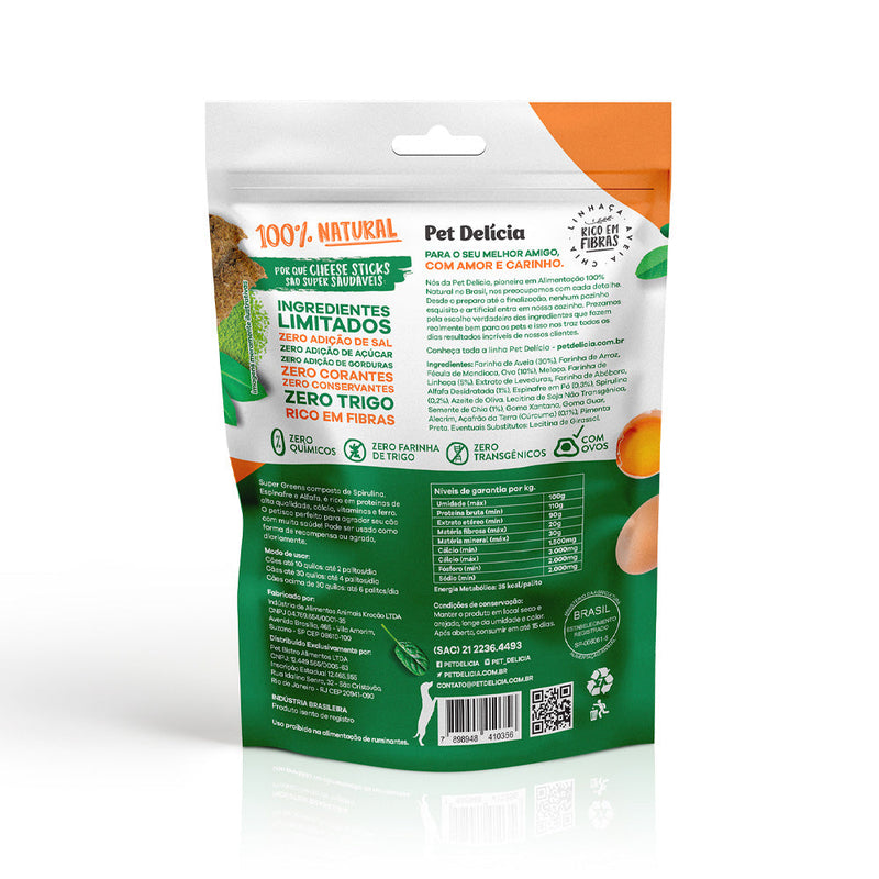 Petisco Natural Pet Delícia Super Greens Imunidade Alfafa, Espirulina e Espinafre para Cães 120 g