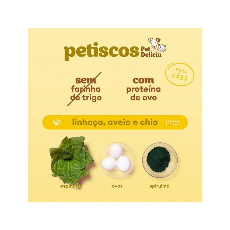 Petisco Natural Pet Delícia Super Greens Imunidade Alfafa, Espirulina e Espinafre para Cães 120 g