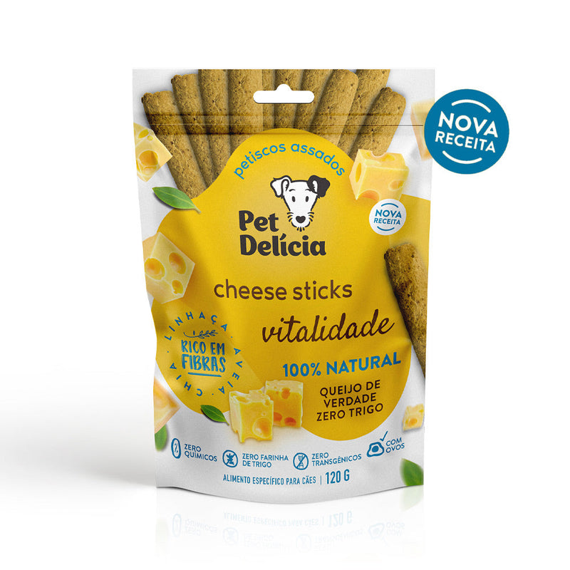 Petisco Natural Pet Delícia Cheese Vitalidade Prebióticos para Cães 120 g