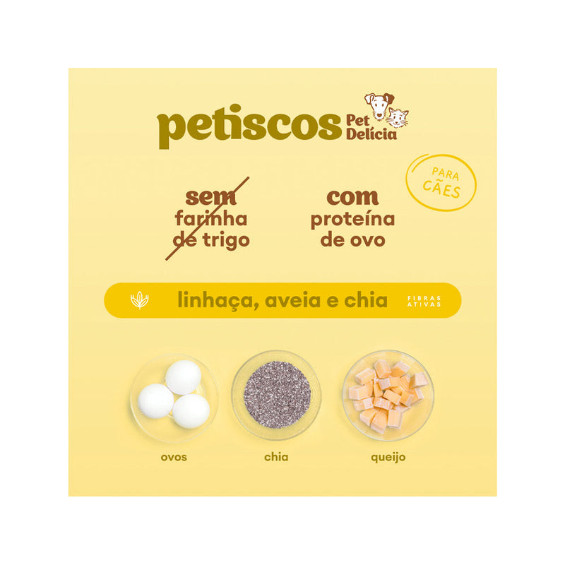 Petisco Natural Pet Delícia Cheese Vitalidade Prebióticos para Cães 120 g