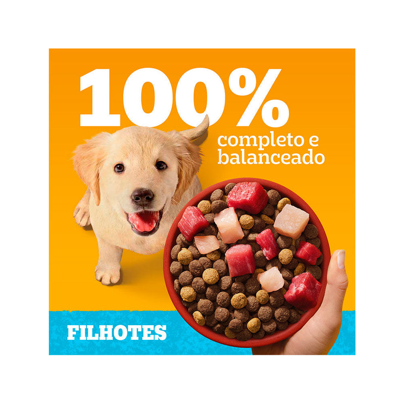 Ração Pedigree para Cães Filhotes de Porte Médio e Grande Sabor Carne, Frango e Cereais