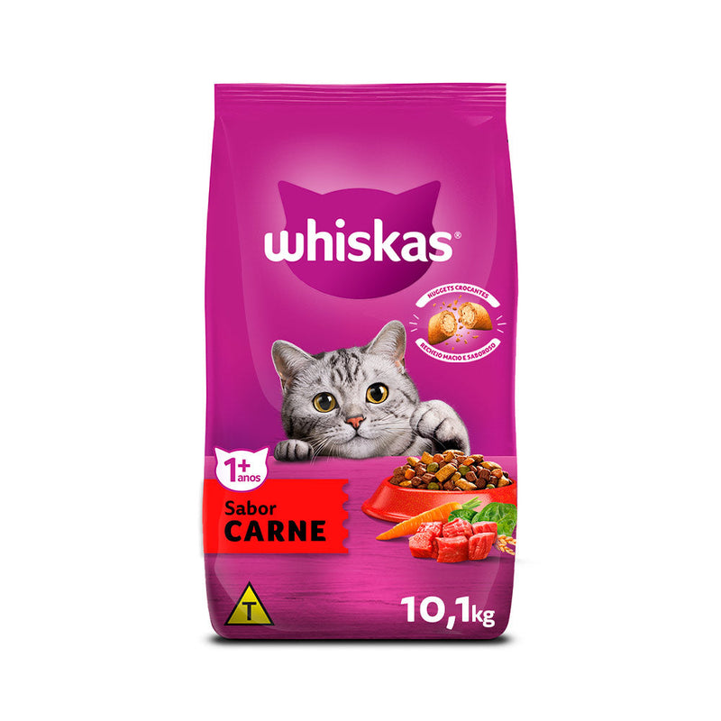 Ração Whiskas para Gatos Adultos Sabor Carne 10.1kg