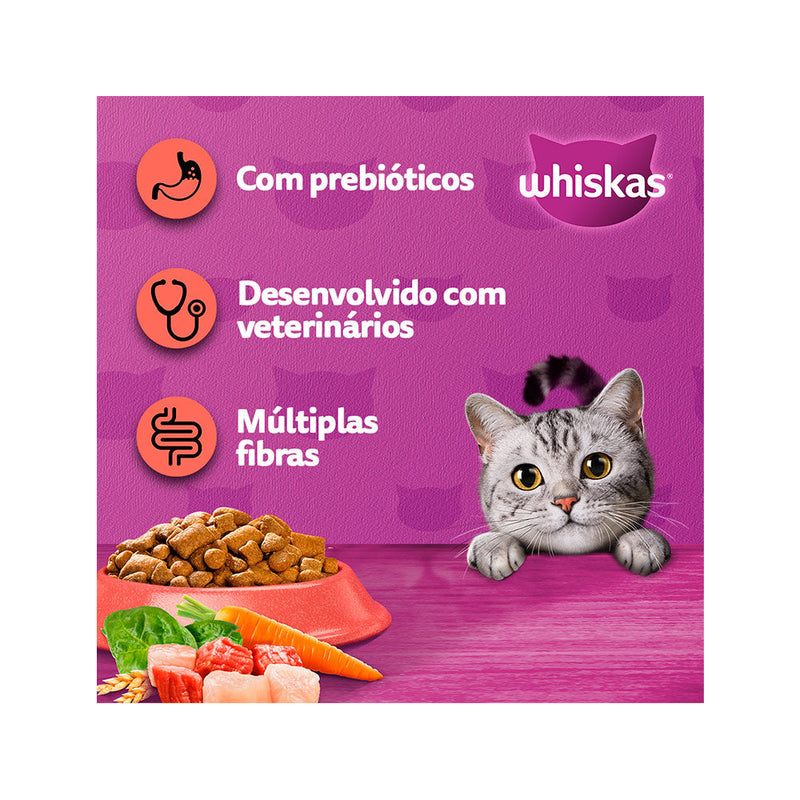 Ração Whiskas para Gatos Adultos Sabor Mix de Carnes