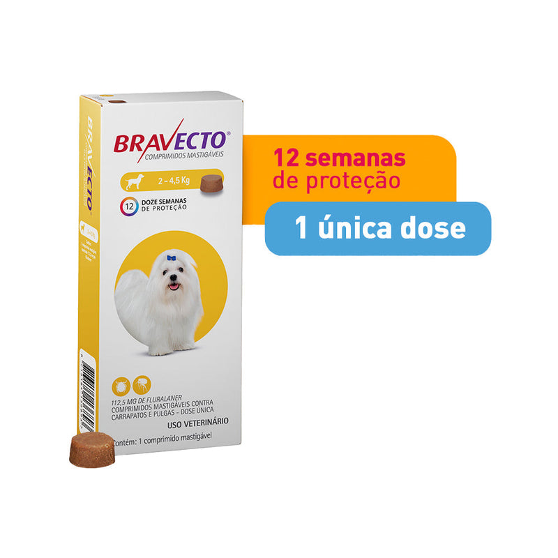 Antipulgas e Carrapatos MSD Bravecto para Cães