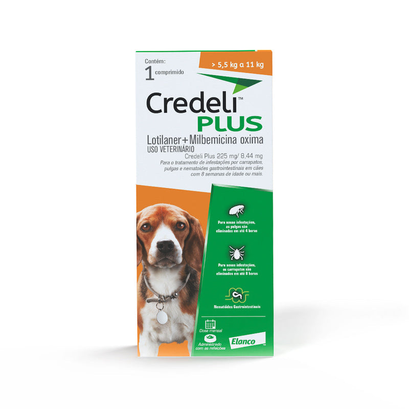 Antipulgas Elanco Credeli Plus para Cães de 5,5 a 11 kg