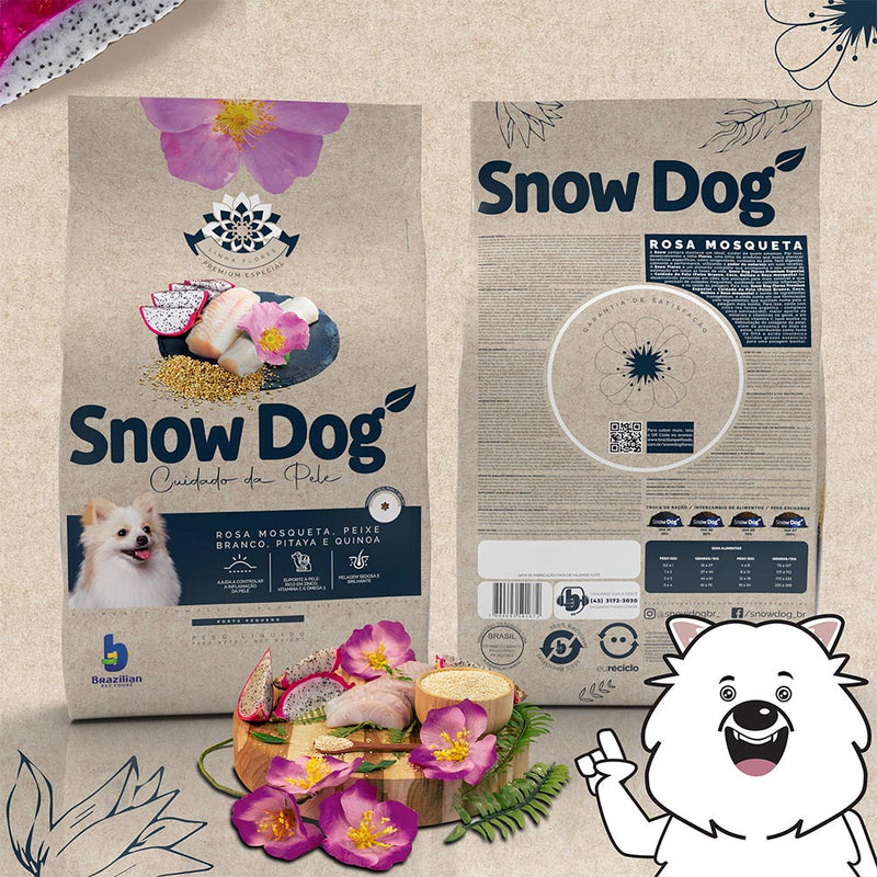 Ração Snow Dog Flores Cuidado da Pele para Cães Adultos de Porte Pequeno