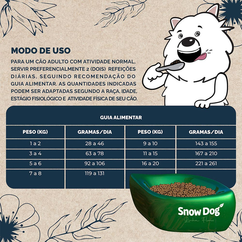 Ração Snow Dog Flores Cuidado da Pele para Cães Adultos de Porte Pequeno