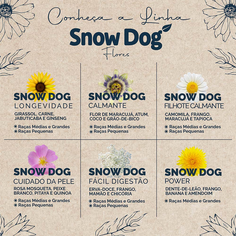 Ração Snow Dog Flores Calmante para Cães Filhotes de Porte Pequeno