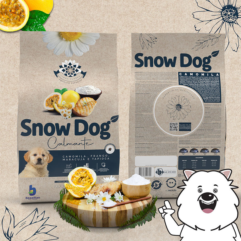 Ração Snow Dog Flores Calmante para Cães Filhotes de Porte Médio e Grande