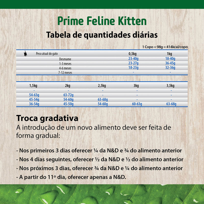 Ração N&D Gatos Filhotes Farmina Prime Sabor Frango e Romã