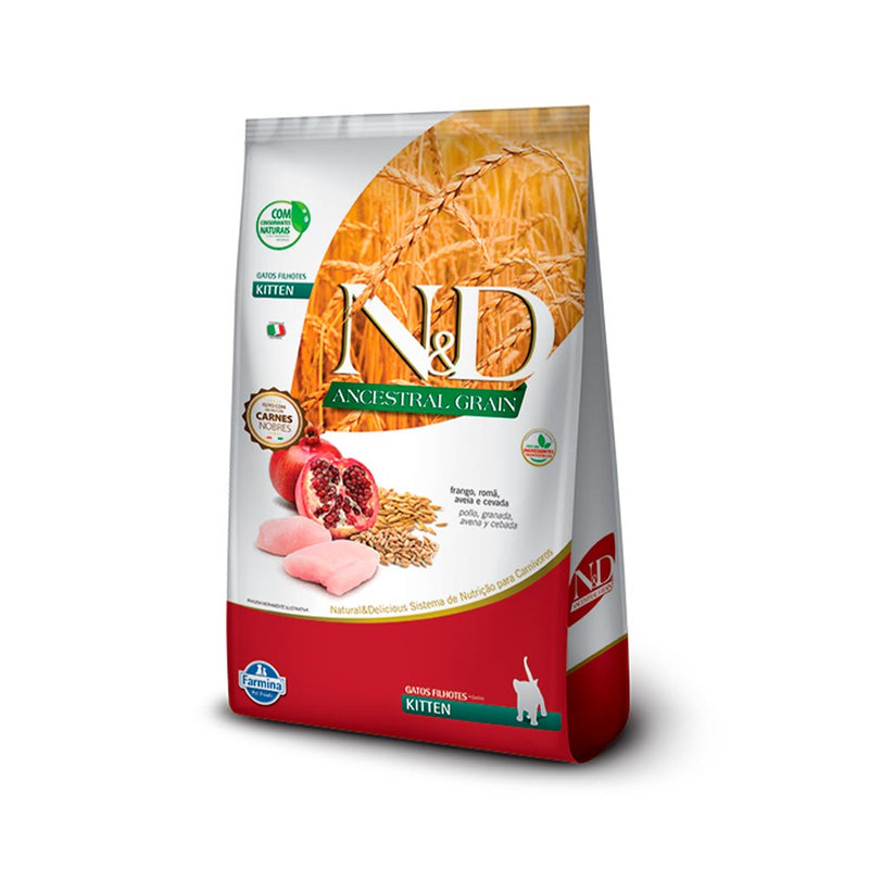 Ração Farmina N&D Low Grain para Gatos Filhotes Sabor Frango e Romã