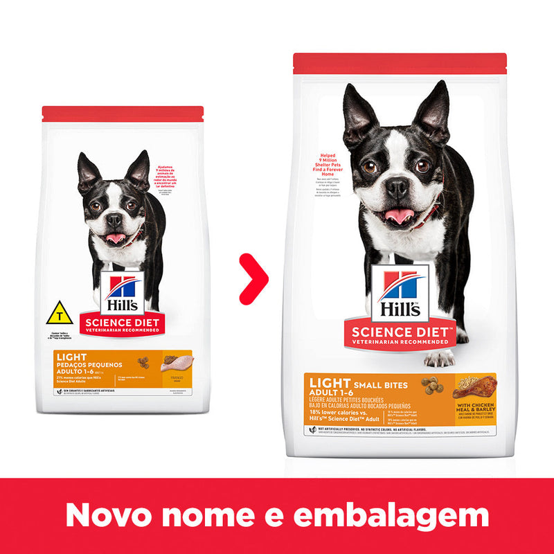 Ração Hill's Science Diet Light Pedaços Pequenos para Cães Adultos