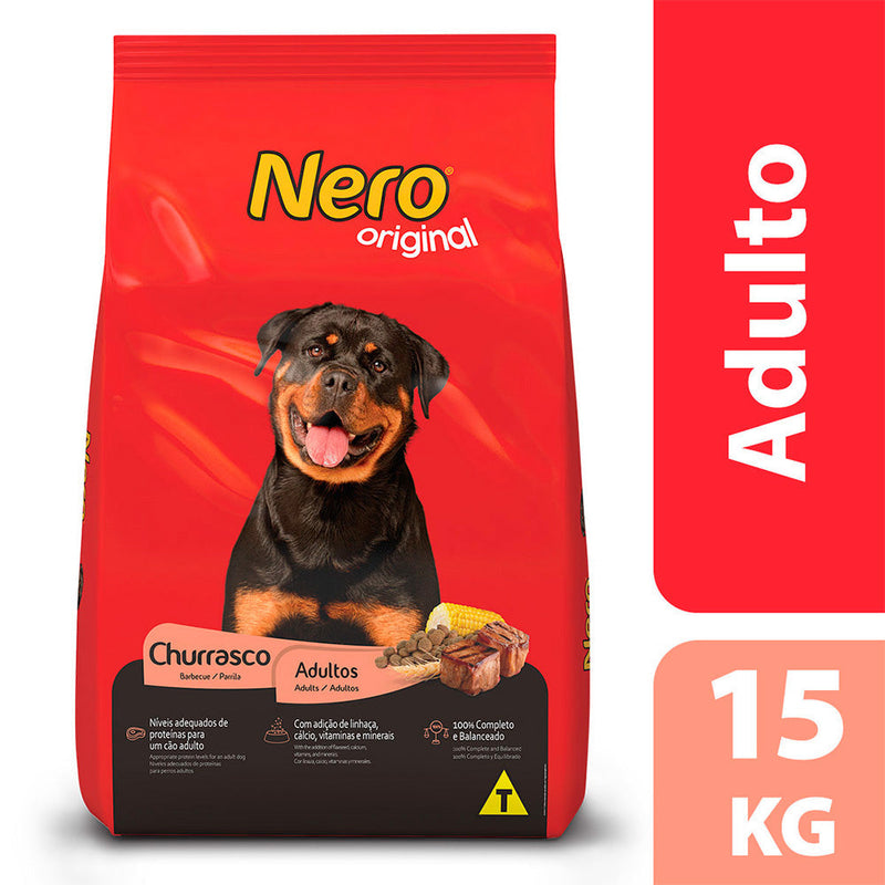 Ração Nero Original para Cães Adultos Sabor Churrasco 15kg