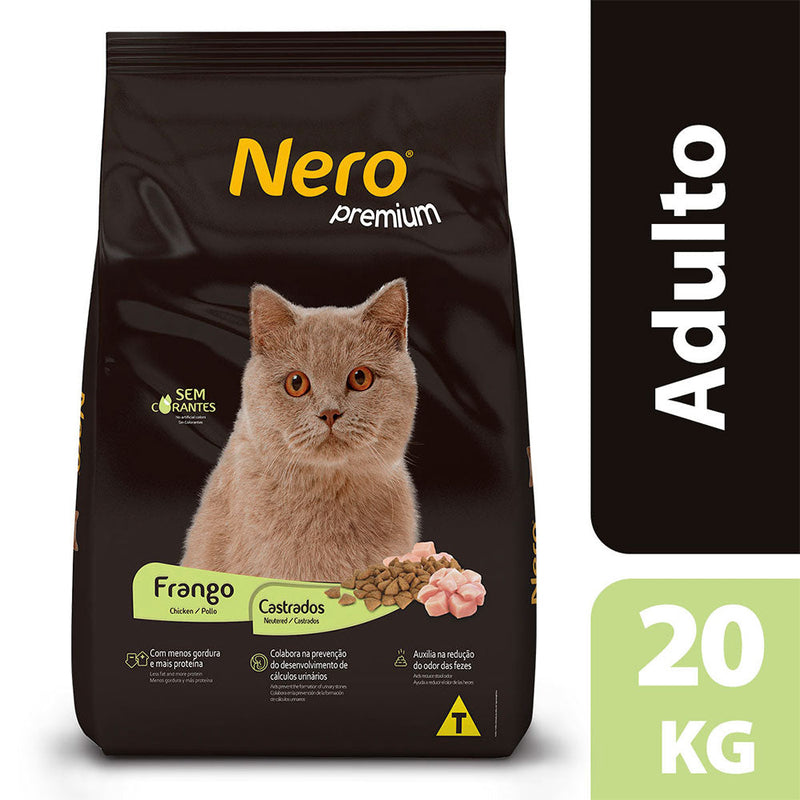 Ração Nero Premium para Gatos Castrados Sabor Frango 20kg