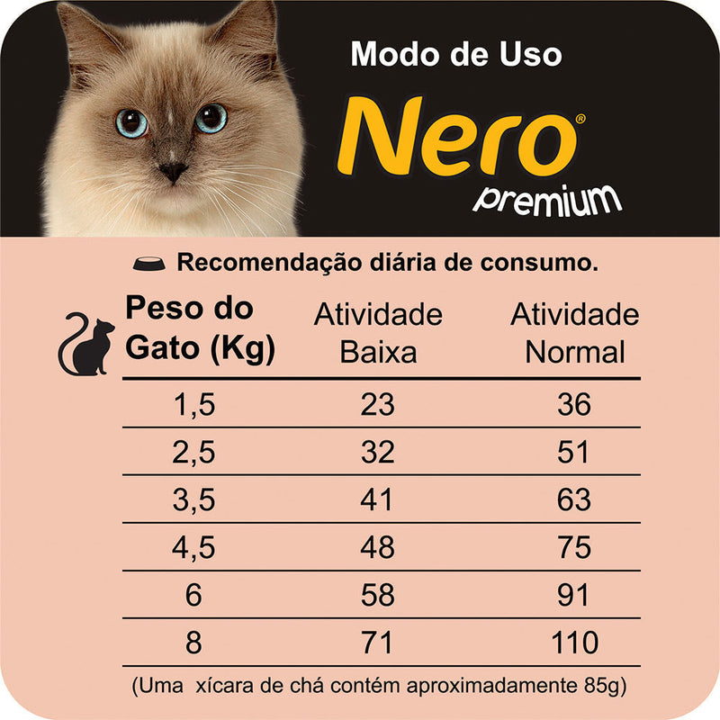 Ração Nero Premium para Gatos Adultos Sabor Peixe e Frango 20kg