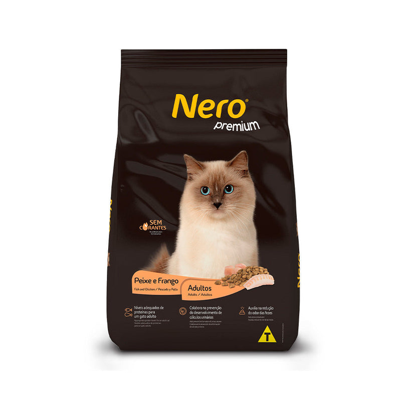 Ração Nero Premium para Gatos Adultos Sabor Peixe e Frango 20kg