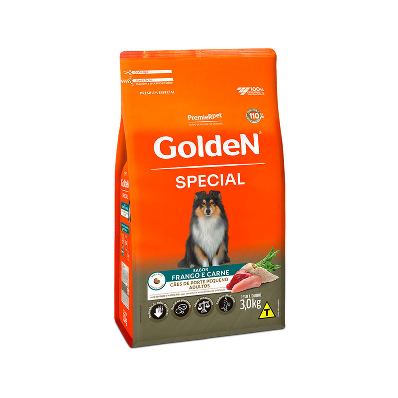 Ração Golden Special para Cães Adultos de Porte Pequeno Sabor Frango e Carne