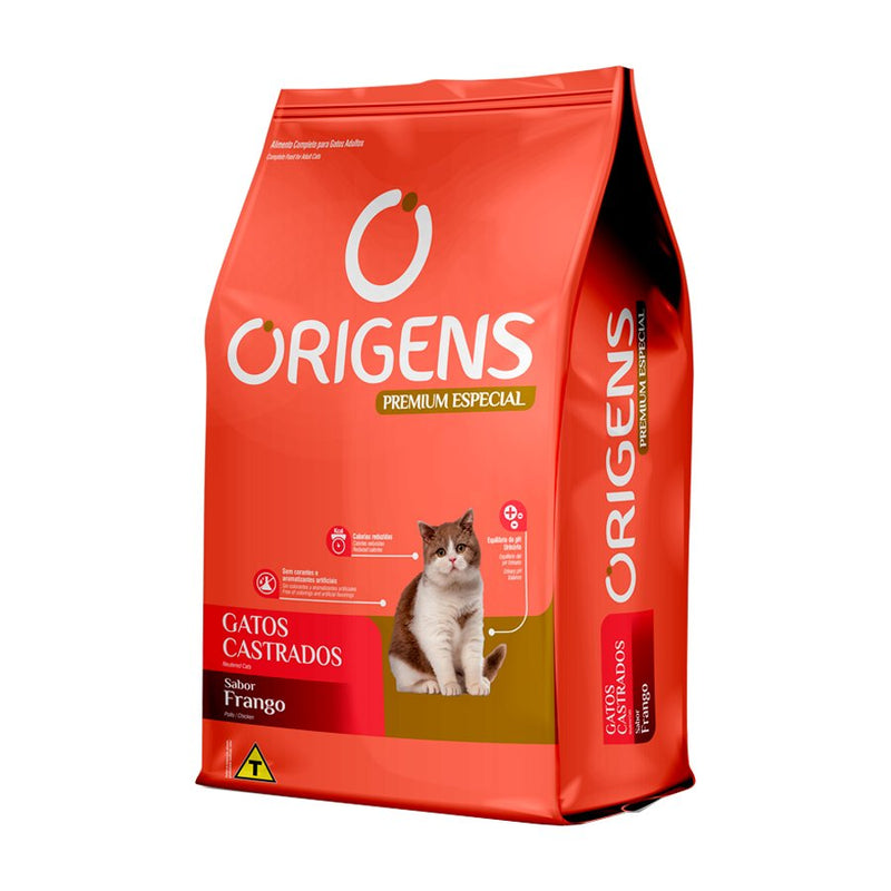 Ração Origens para Gatos Castrados Sabor Frango