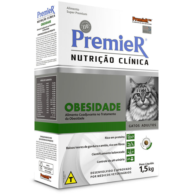 Ração Premier Nutrição Clínica Obesidade para Gatos Adultos - 1,5 kg