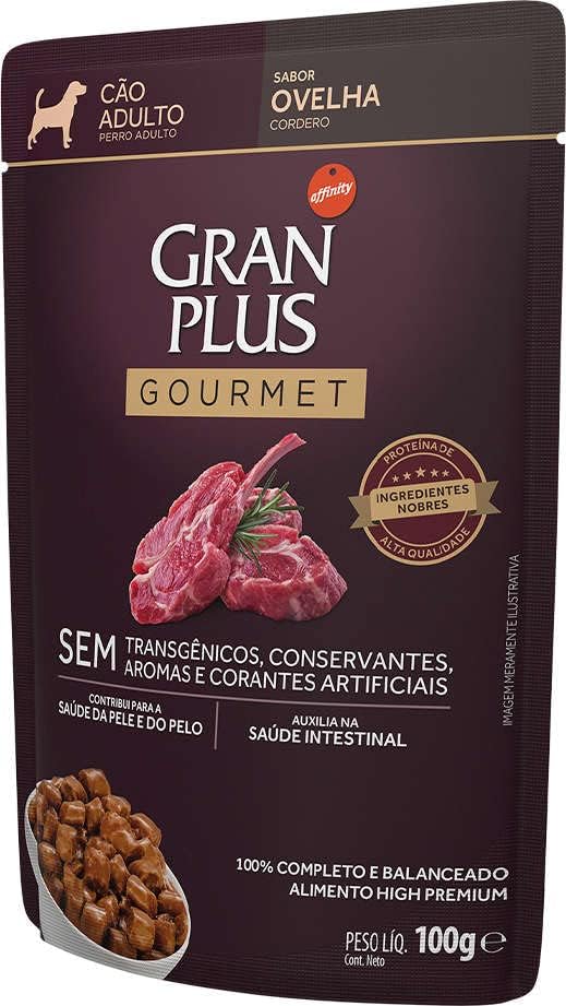 Pack Granplus Ração Úmida Granplus Gourmet Cães Adultos Ovelha 100G - Com 18 Unidades